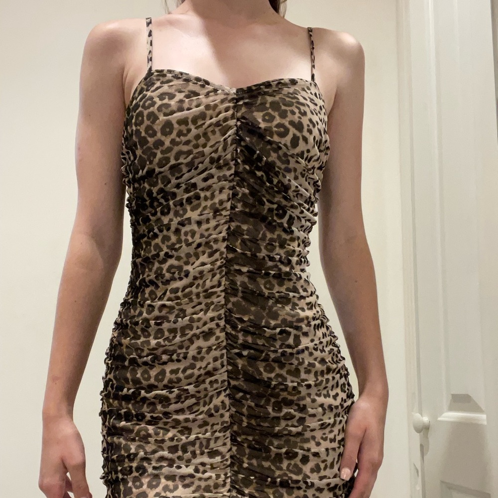 Aqua cheetah print dress